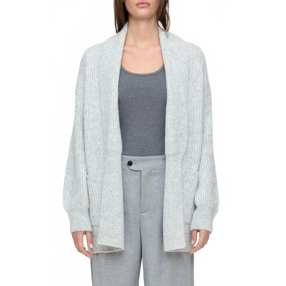 NEW CLOSED long cardigan in light grey melange